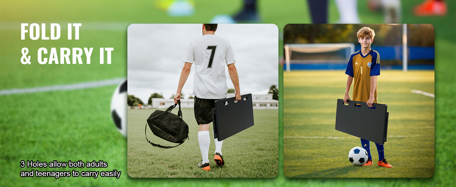 SucceBuy 40"×16" Reboundovací deska na fotbal s 2 úhly odrazu, skládací HDPE — odrazová deska pro přihrávky a střelbu
