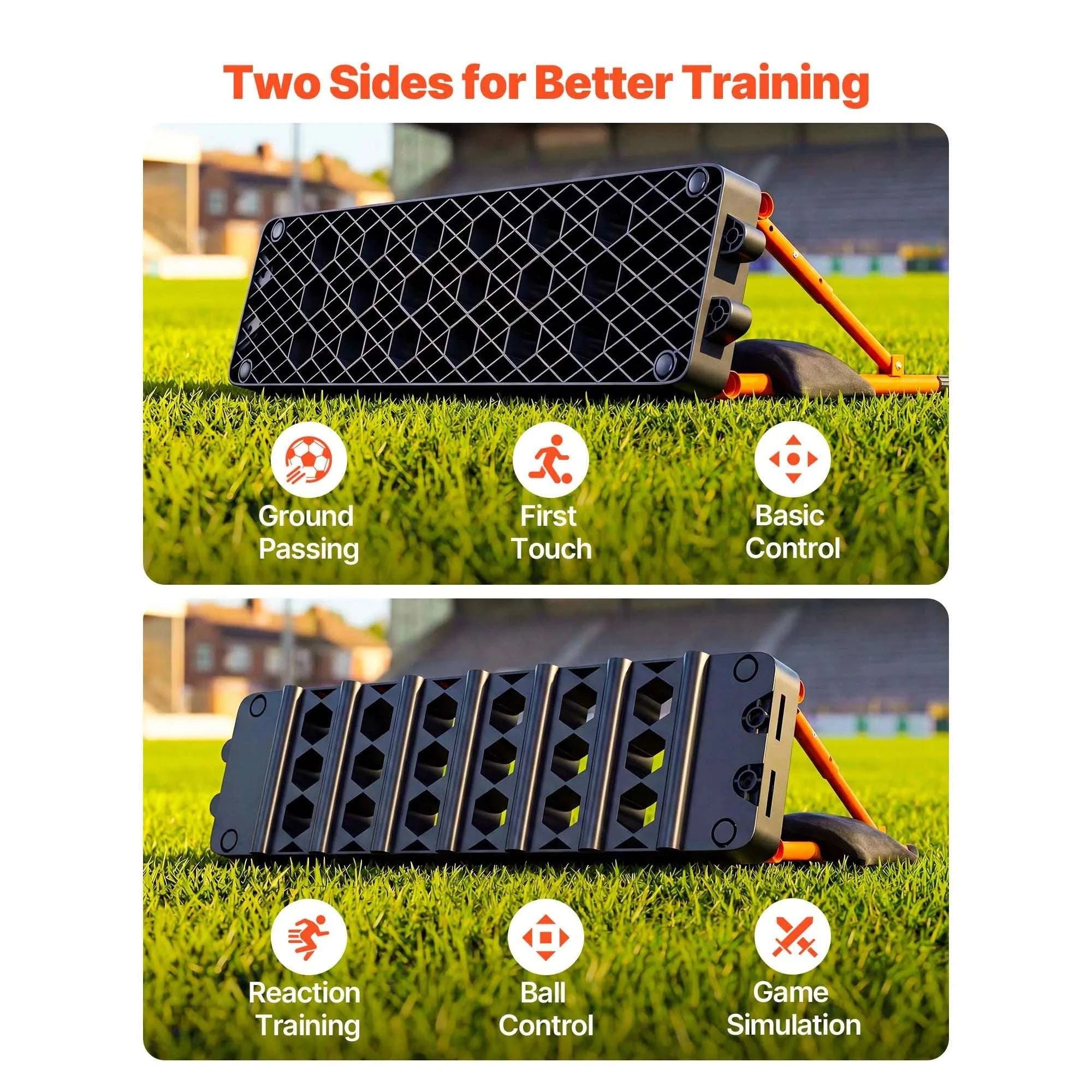 Soccer Rebounder Board 37.4in Dual Surface Trainer with Angles-37.4x9.8inch / United States