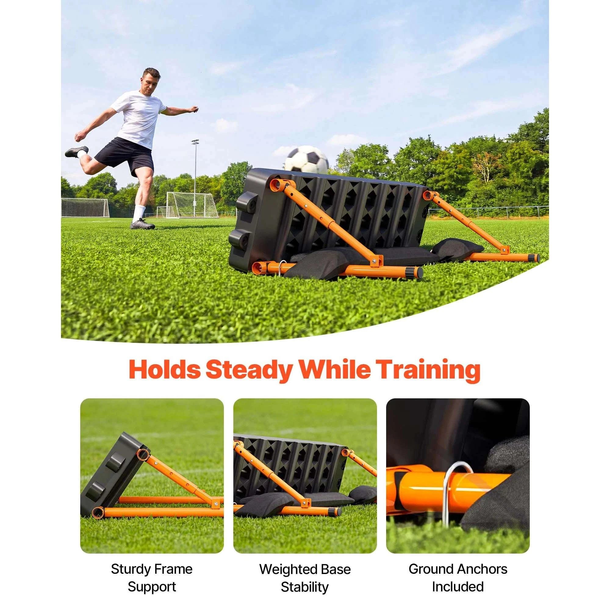 Soccer Rebounder Board 37.4in Dual Surface Trainer with Angles-37.4x9.8inch / United States