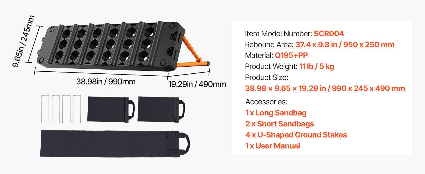 Soccer Rebounder Board 37.4in Dual Surface Trainer with Angles
