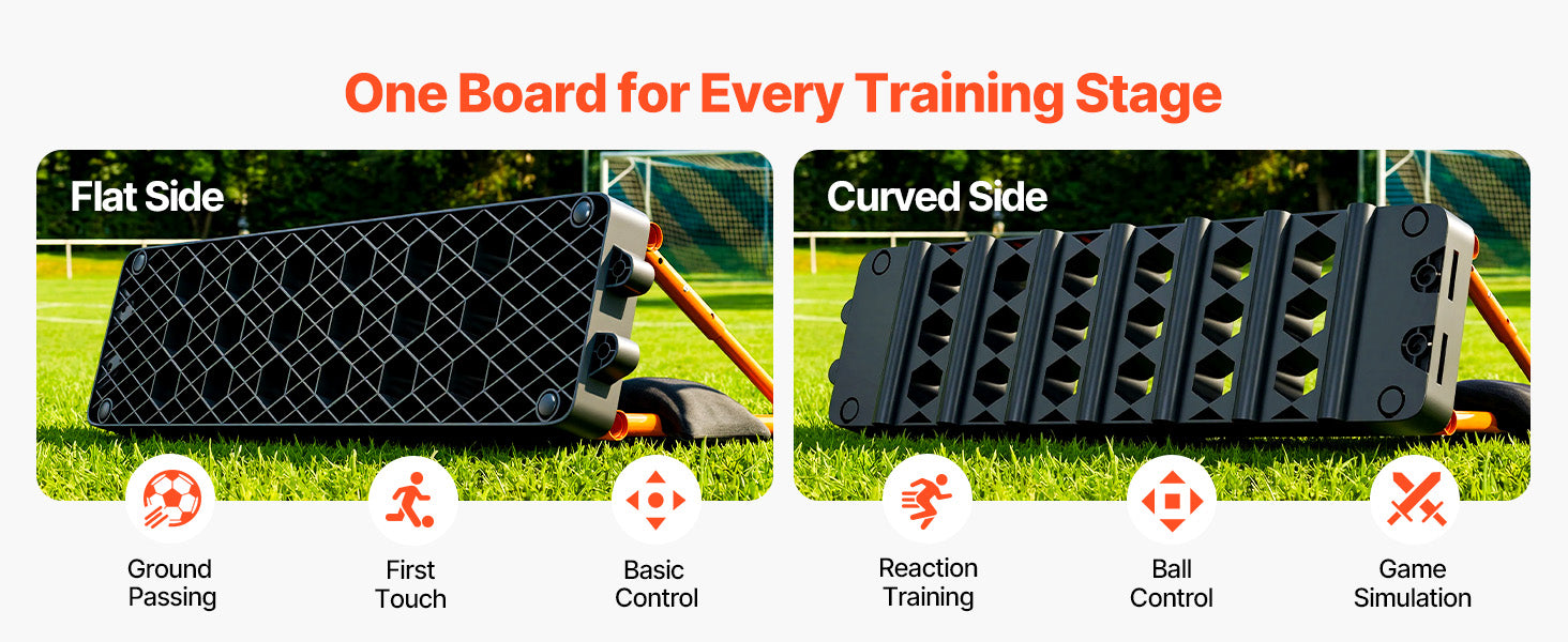 Soccer Rebounder Board 37.4in Dual Surface Trainer with Angles