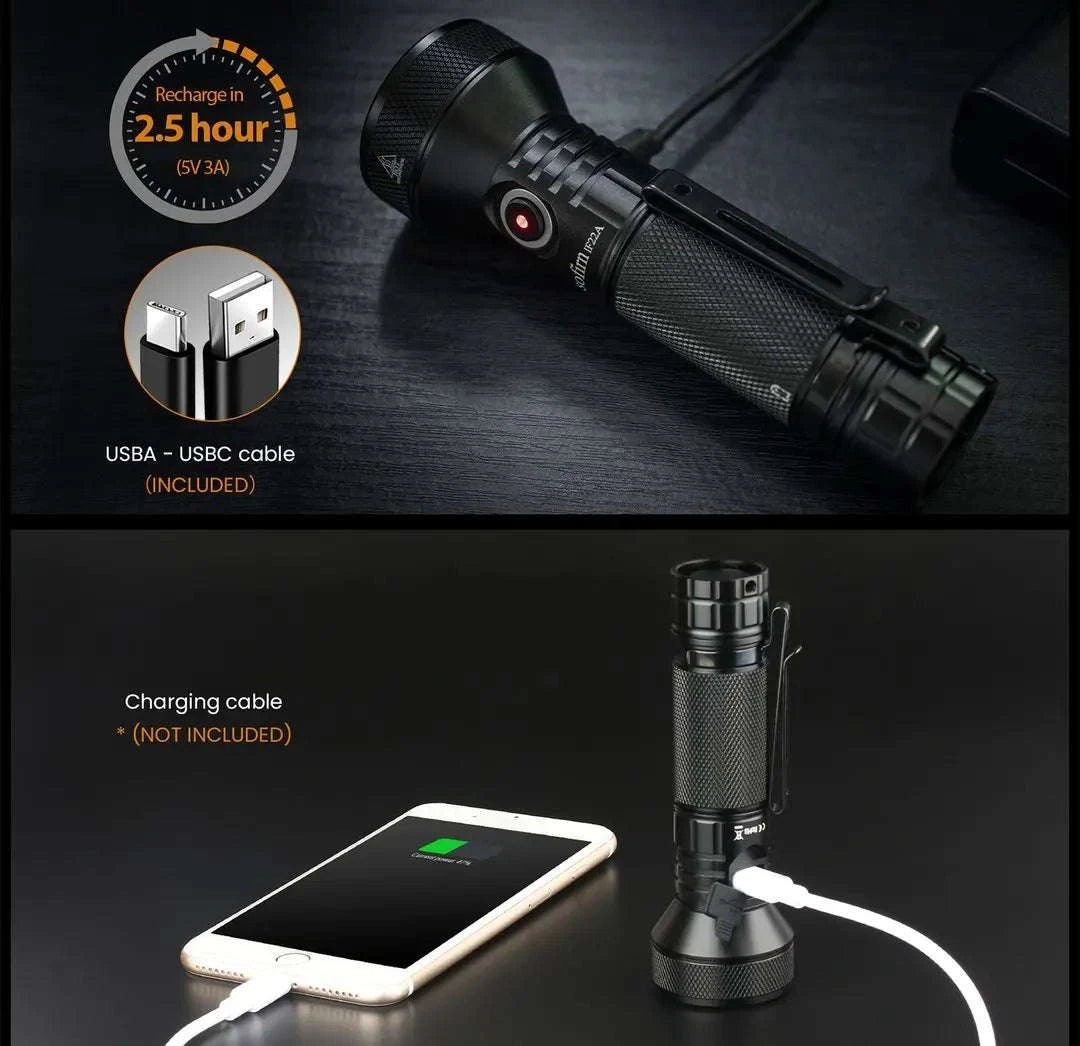 Sofirn IF22A 2100 Lumen Long Range USB-C Rechargeable Flashlight-with 21700 battery / 6000-6500K / United States
