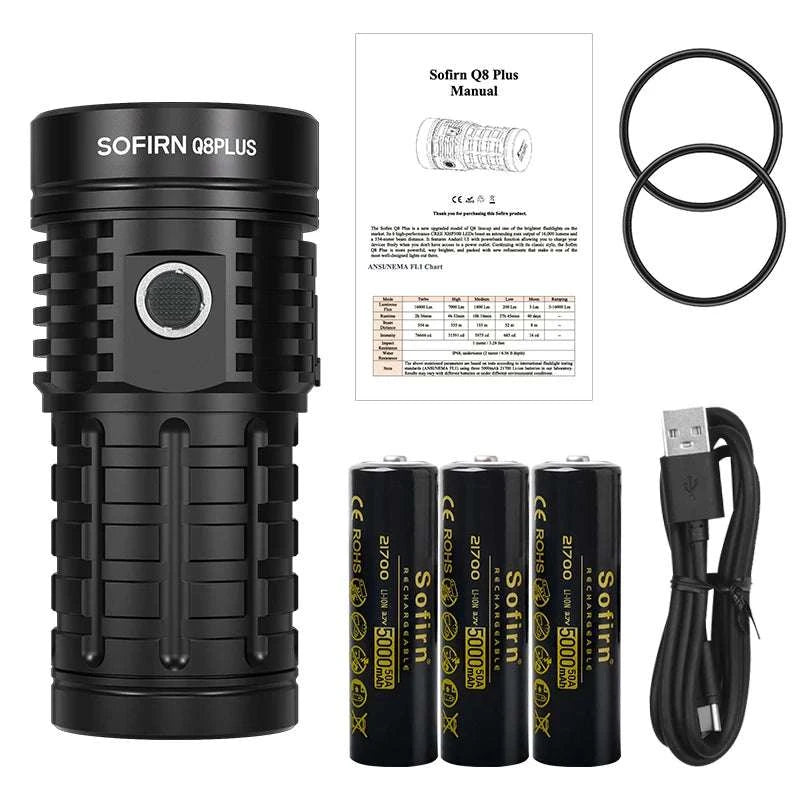 Sofirn Q8 Plus 16000 Lumen Rechargeable LED Flashlight USB-C-5000K-5300K / United States