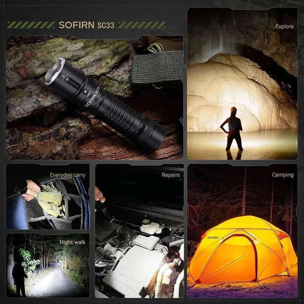 Sofirn SC33 5200lm USB-C Rechargeable Tactical LED Flashlight-4700-5300K / Poland