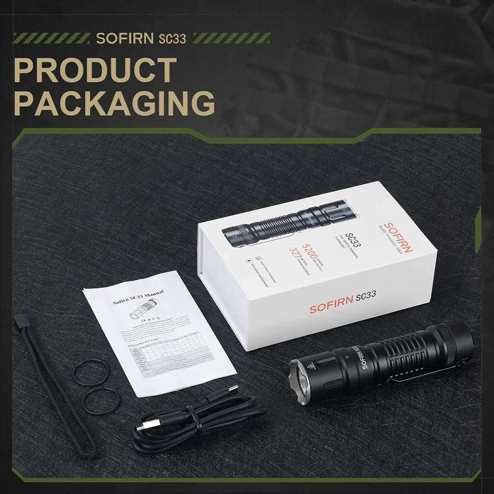 Sofirn SC33 5200lm USB-C Rechargeable Tactical LED Flashlight-4700-5300K / Poland