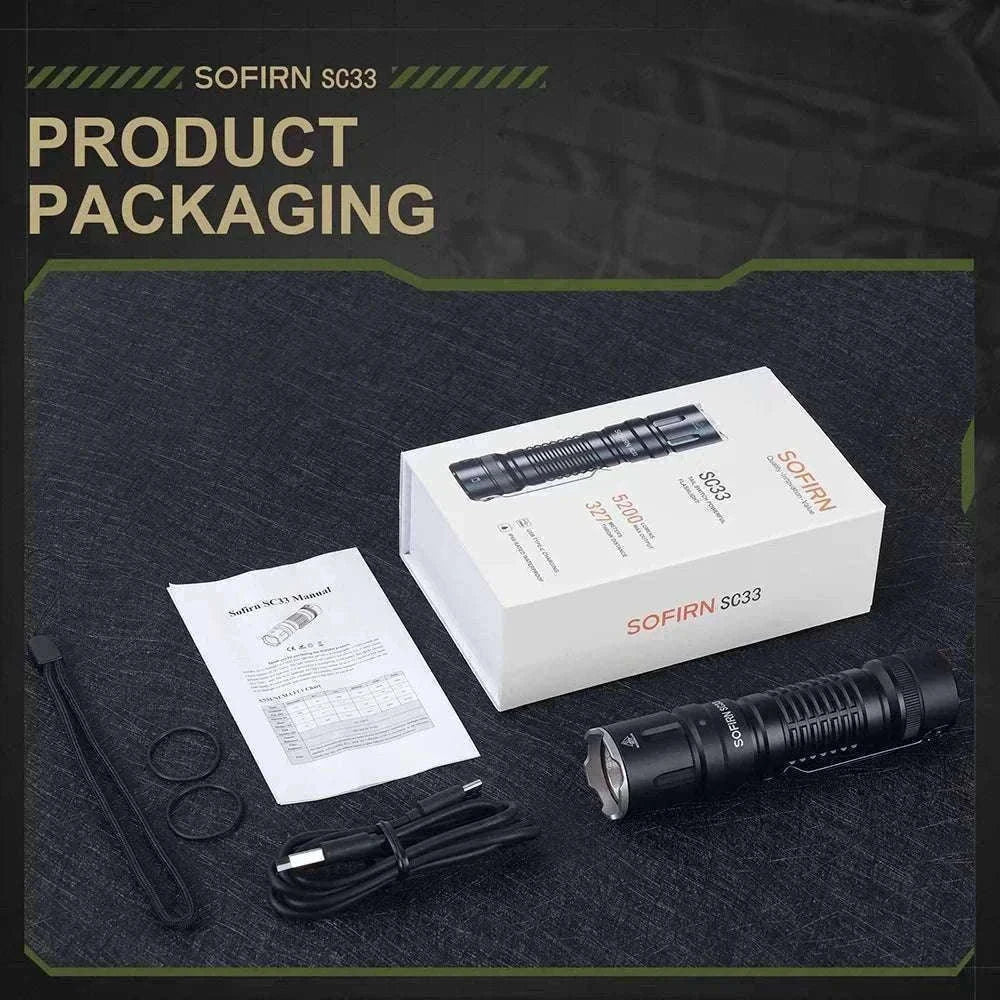 Sofirn SC33 5200lm USB-C Rechargeable Tactical LED Flashlight-4700-5300K / Poland