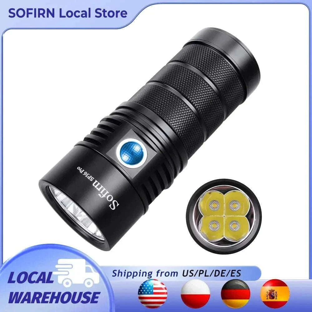 Sofirn SP36 Pro 8000lm USB-C Rechargeable LED Flashlight-with 18650 battery / 6000-6500K / United States
