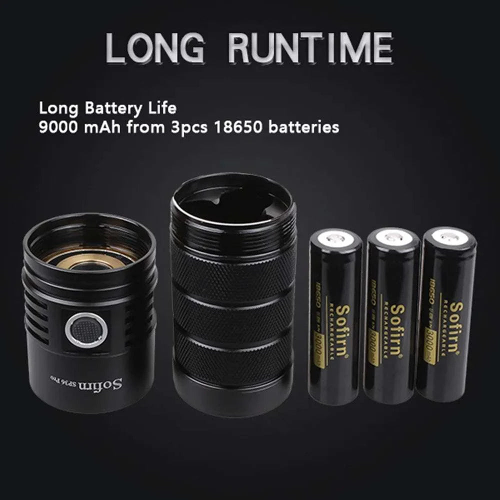 Sofirn SP36 Pro 8000lm USB-C Rechargeable LED Flashlight-with 18650 battery / 6000-6500K / United States