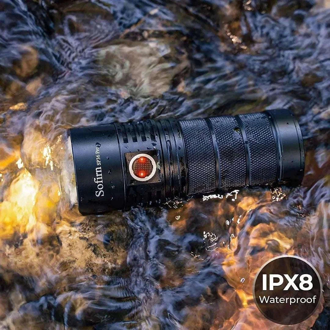 Sofirn SP36 Pro 8000lm USB-C Rechargeable LED Flashlight-with 18650 battery / 6000-6500K / United States