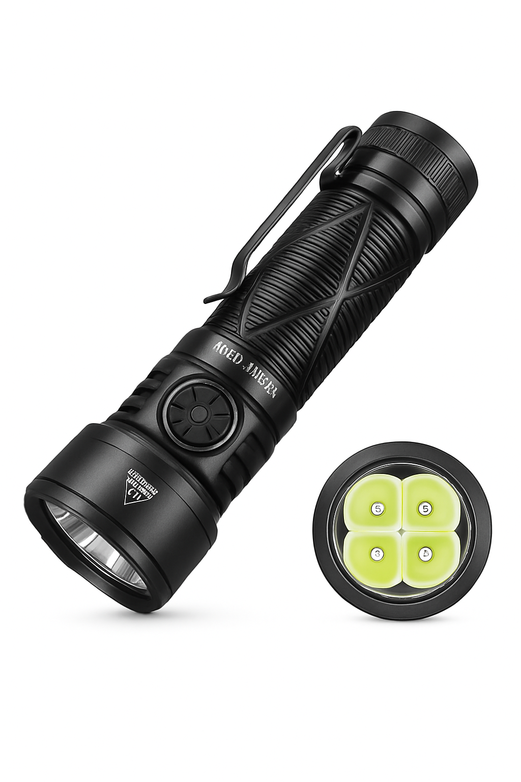 4500LM LED Flashlight USB-C Rechargeable 21700