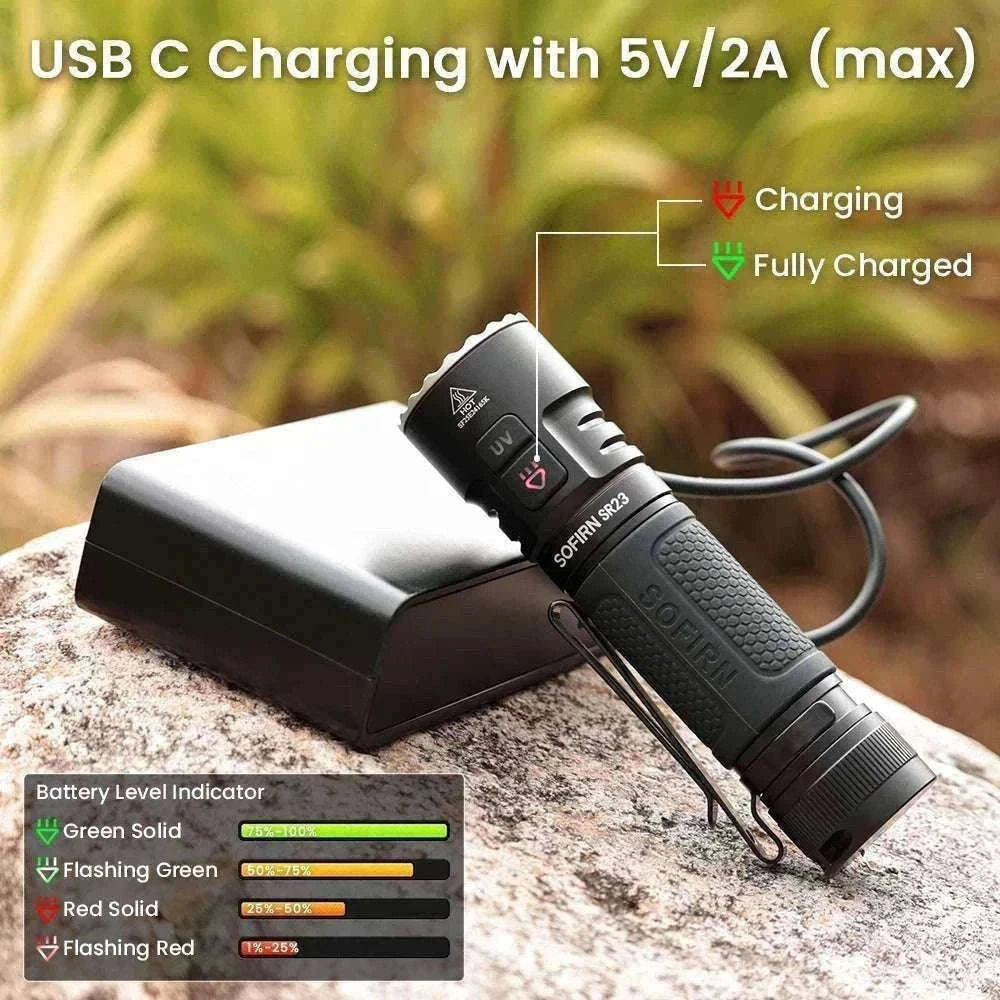 Sofirn SR23 3300LM Dual Light Flashlight with UV 365nm USB-C-6500-7000K / Poland