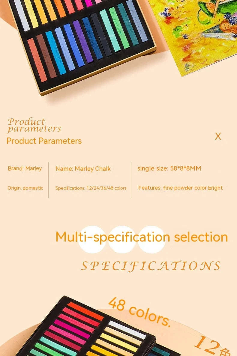 Soft Pastel Chalk Crayons 48‑Color Art Set-24 Colors / CHINA