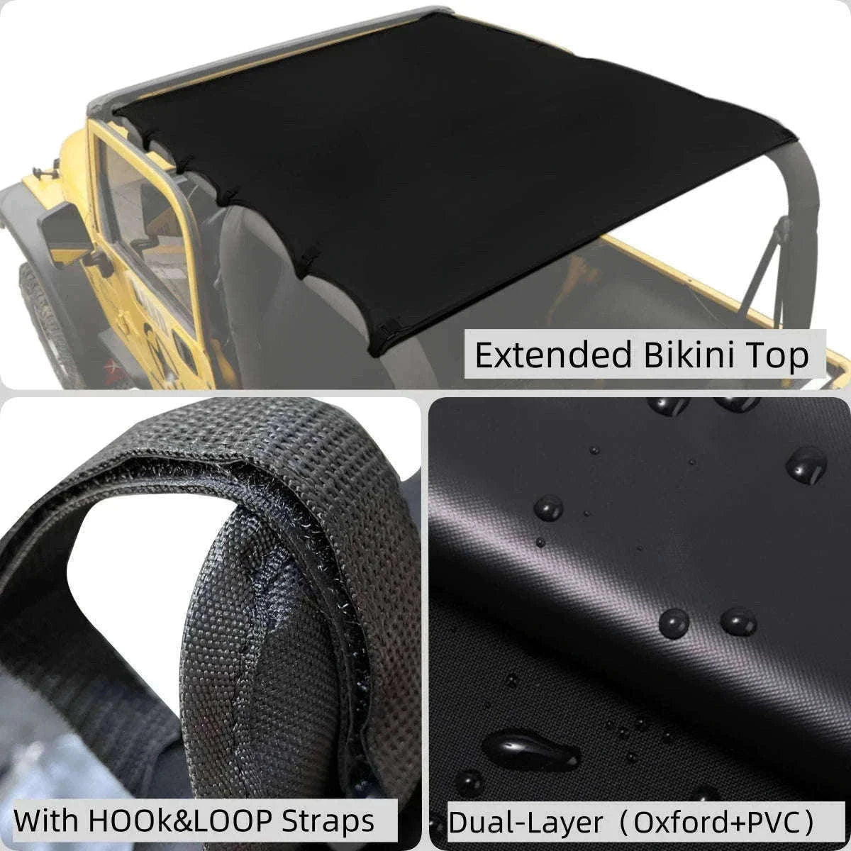 Soft Roof Top Cover Extended Bikini Top for TJ 1997-2006-Leather