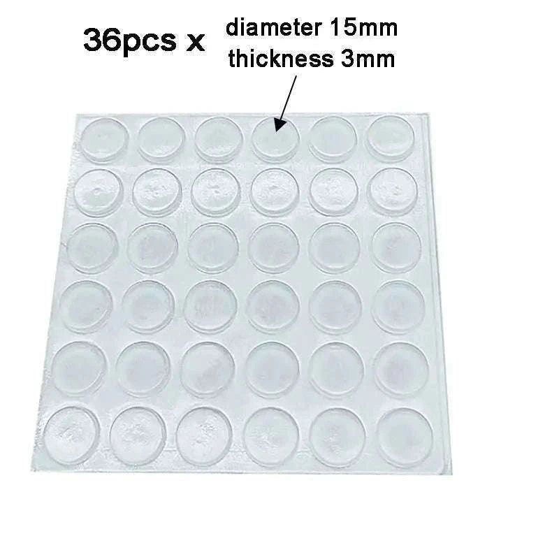 Soft Silicone Anti-Slip Bumper Pads for Furniture Protection-OD 15X2mmX36PCS
