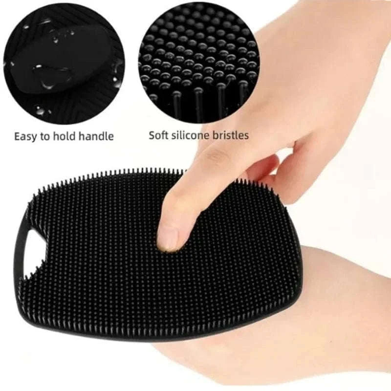 Soft Silicone Bath Brush for Gentle Daily Body Cleansing-GRAY