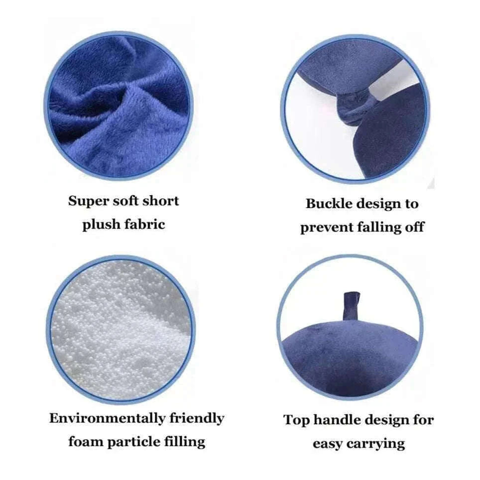 Soft Travel Pillow with Supportive Snap Strap-DARK GRAY / See below for size d