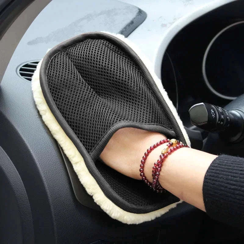 Soft Wool Car Cleaning Gloves for Scratch-Free Detailing-Default Title