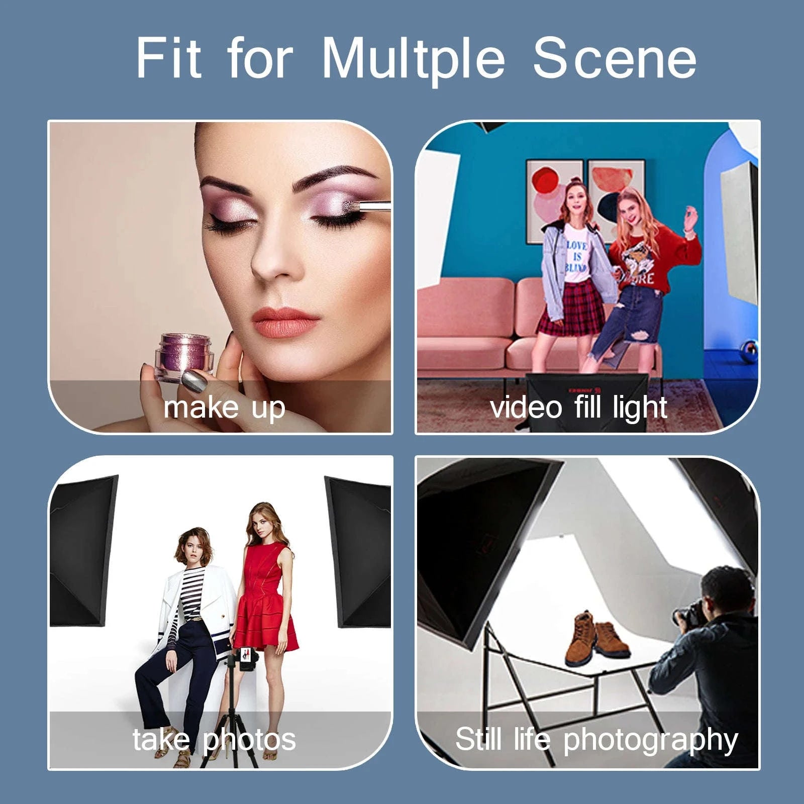 Softbox Lighting Kit with Tripod and E27 Bulb for Photo Studio-NO Bulb 200CM tripod / spain