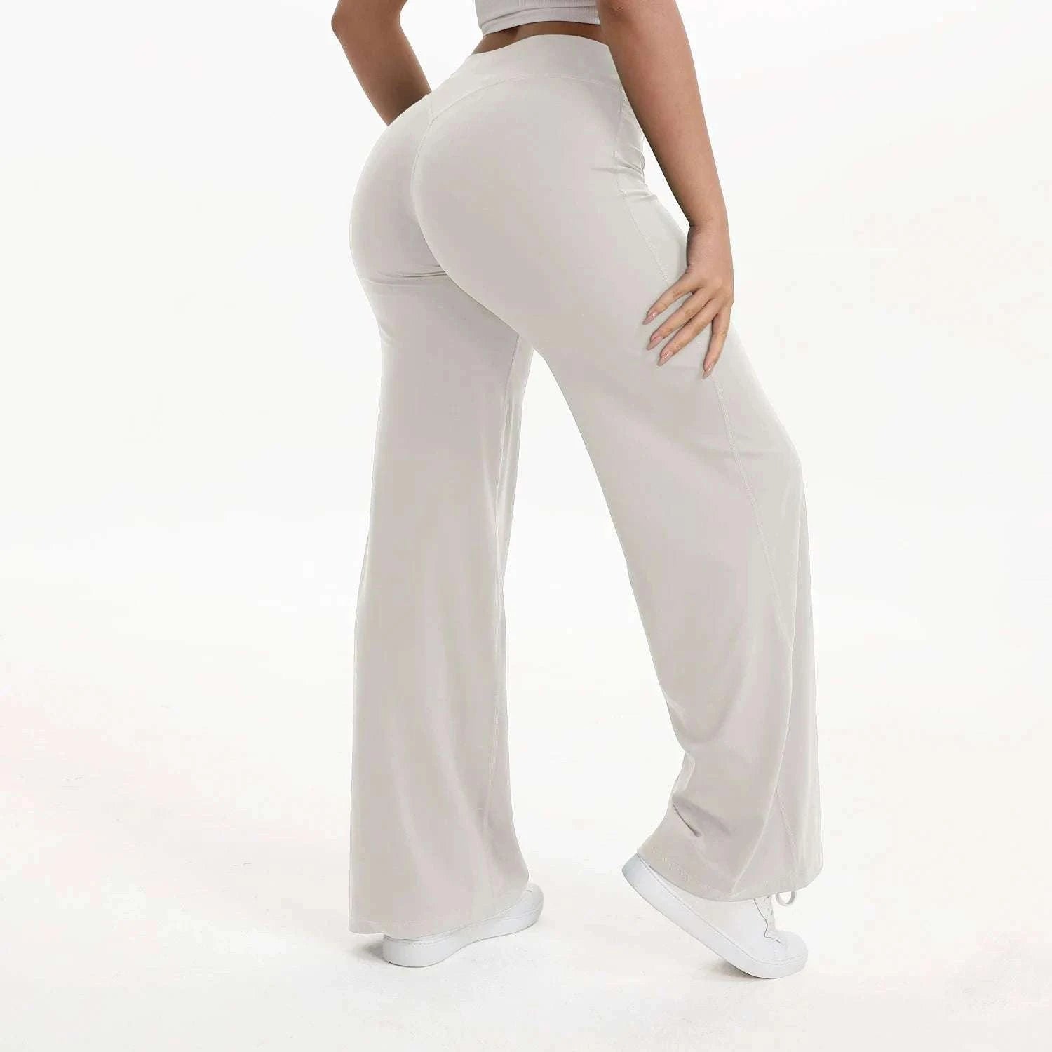 SoftMotion Straight Leg Women's Mid-Waist Yoga Pants-Blooming Roses / XS