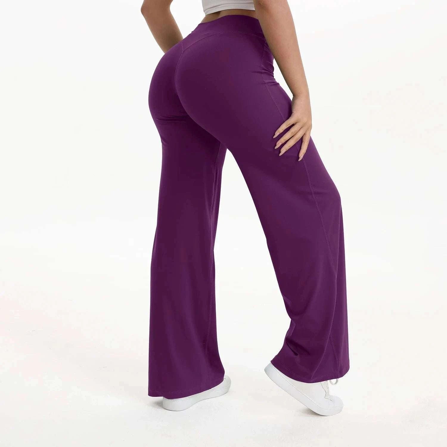 SoftMotion Straight Leg Women's Mid-Waist Yoga Pants-Blooming Roses / XS