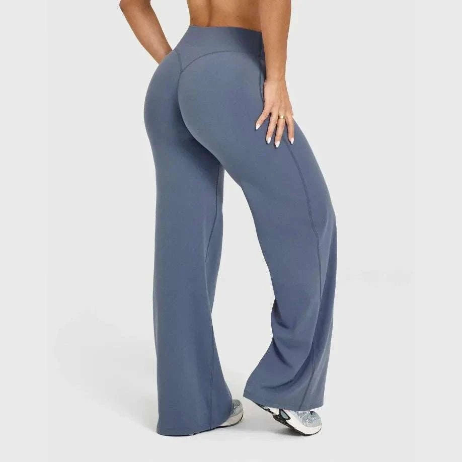 SoftMotion Straight Leg Women's Mid-Waist Yoga Pants-Blooming Roses / XS