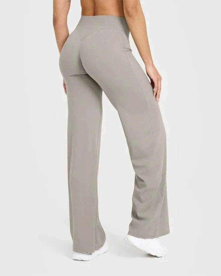 SoftMotion Straight Leg Women's Mid-Waist Yoga Pants-Blooming Roses / XS