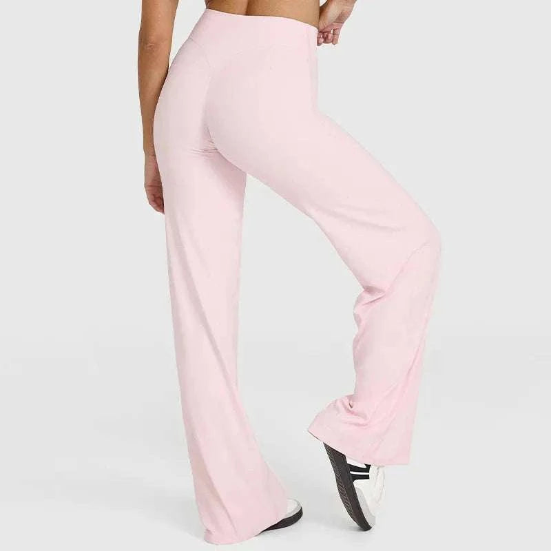 SoftMotion Straight Leg Women's Mid-Waist Yoga Pants-Blooming Roses / XS