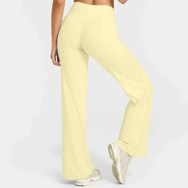 SoftMotion Straight Leg Women's Mid-Waist Yoga Pants-Blooming Roses / XS
