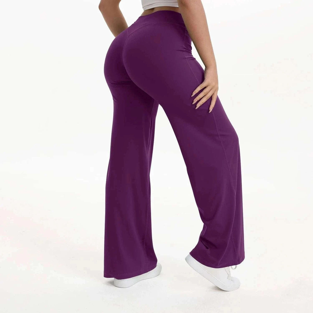 SoftMotion Women’s Mid-Waist Straight Leg Yoga Pants-Blooming Roses / XS