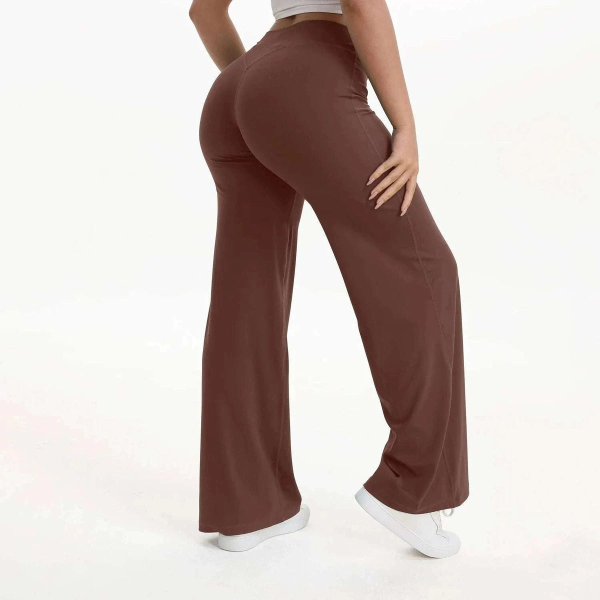 SoftMotion Women’s Mid-Waist Straight Leg Yoga Pants-Blooming Roses / XS