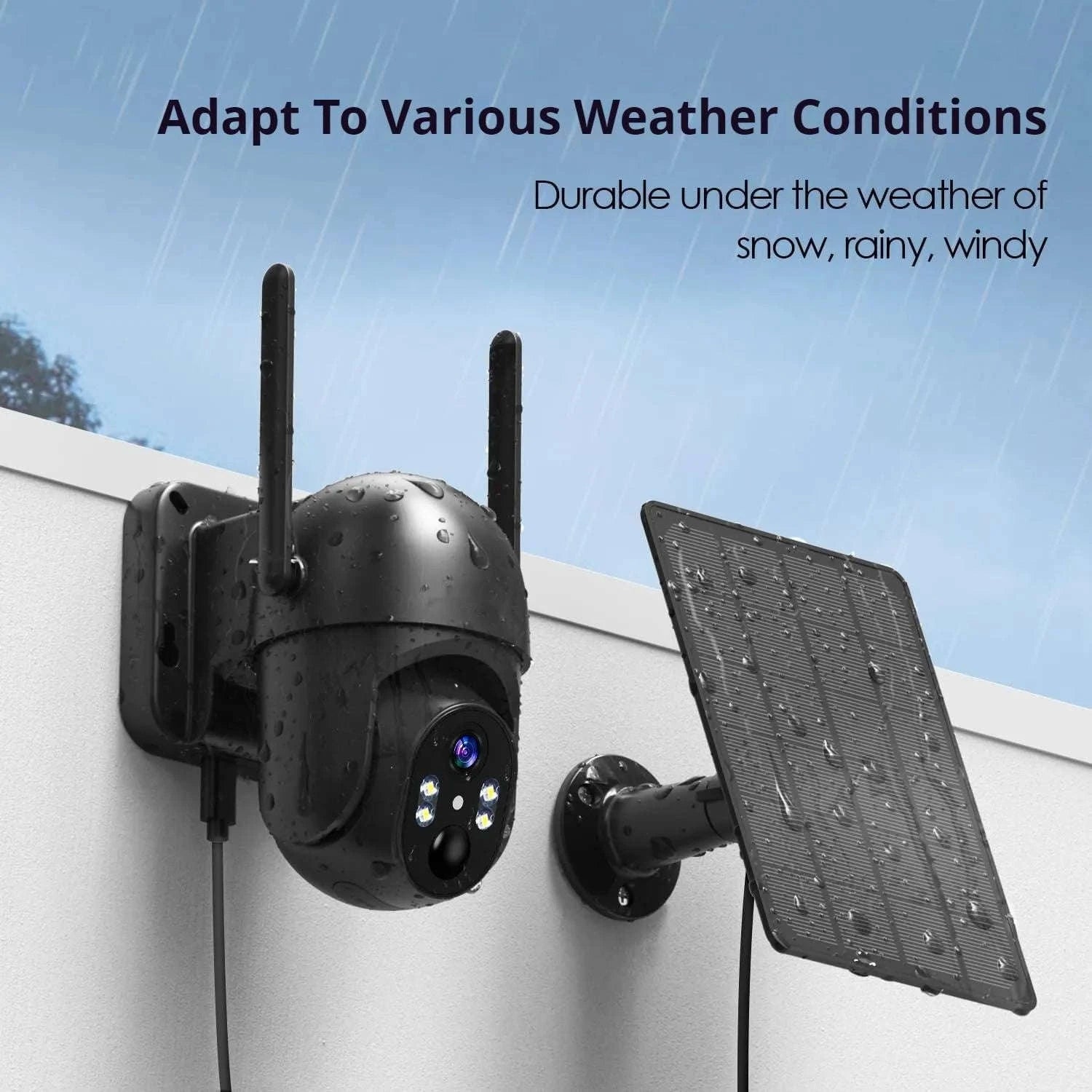 Solar 4G LTE Outdoor Security Camera with 2K Live View & Night Vision-United States