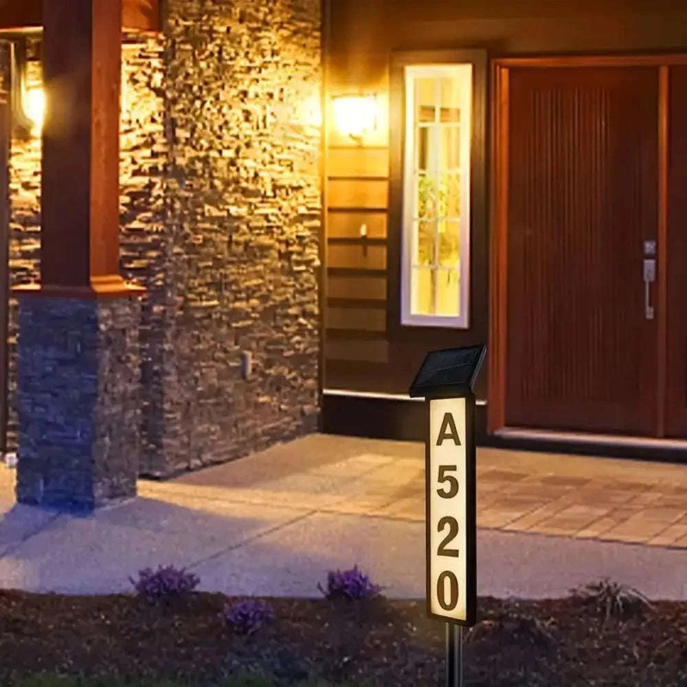 Solar Address Sign Light for Houses-1-Pack / United States