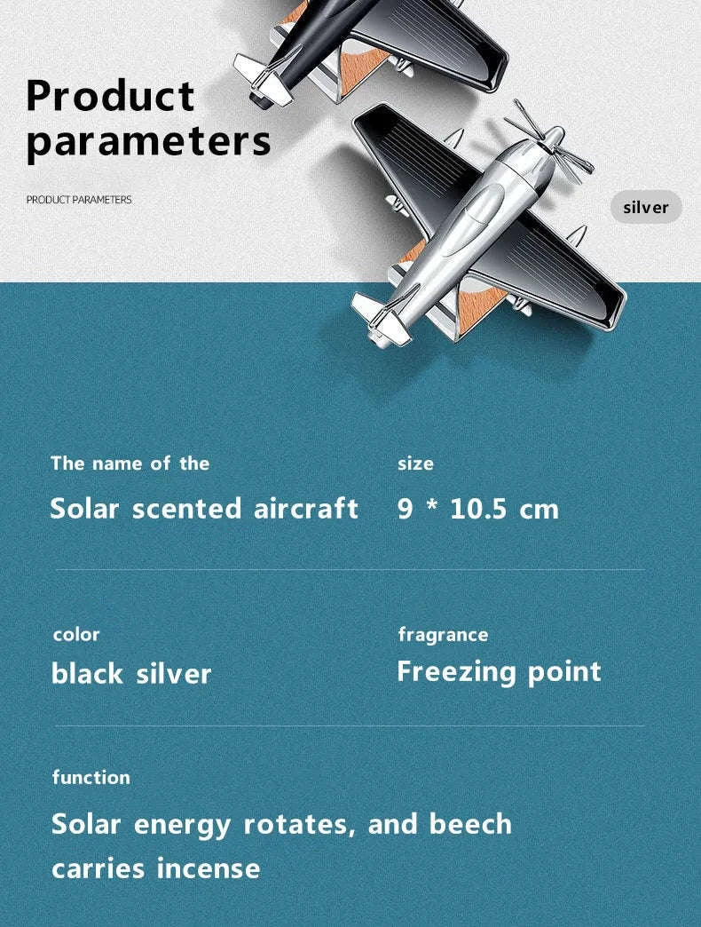 Solar Airplane Car Freshener-SMT-Aircraft-silvery