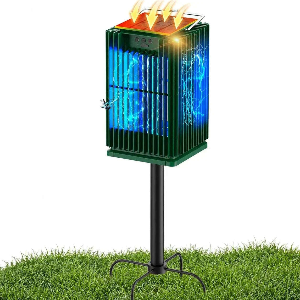 Solar Bug Zapper Outdoor 4200V Mosquito Killer with USB-C Charging-black / Blue / United States