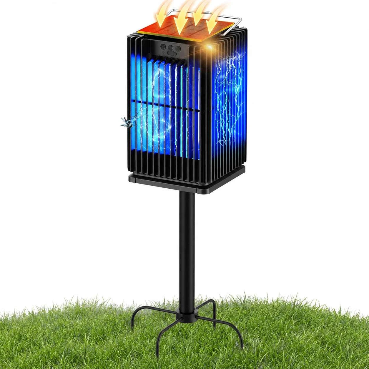 Solar Bug Zapper Outdoor 4200V Mosquito Killer with USB-C Charging-black / Blue / United States