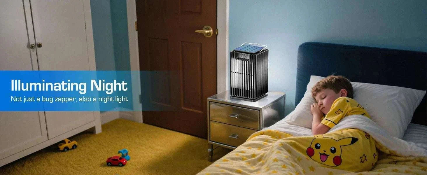 Solar Bug Zapper Outdoor 4200V Mosquito Killer with USB-C Charging-black / Blue / United States