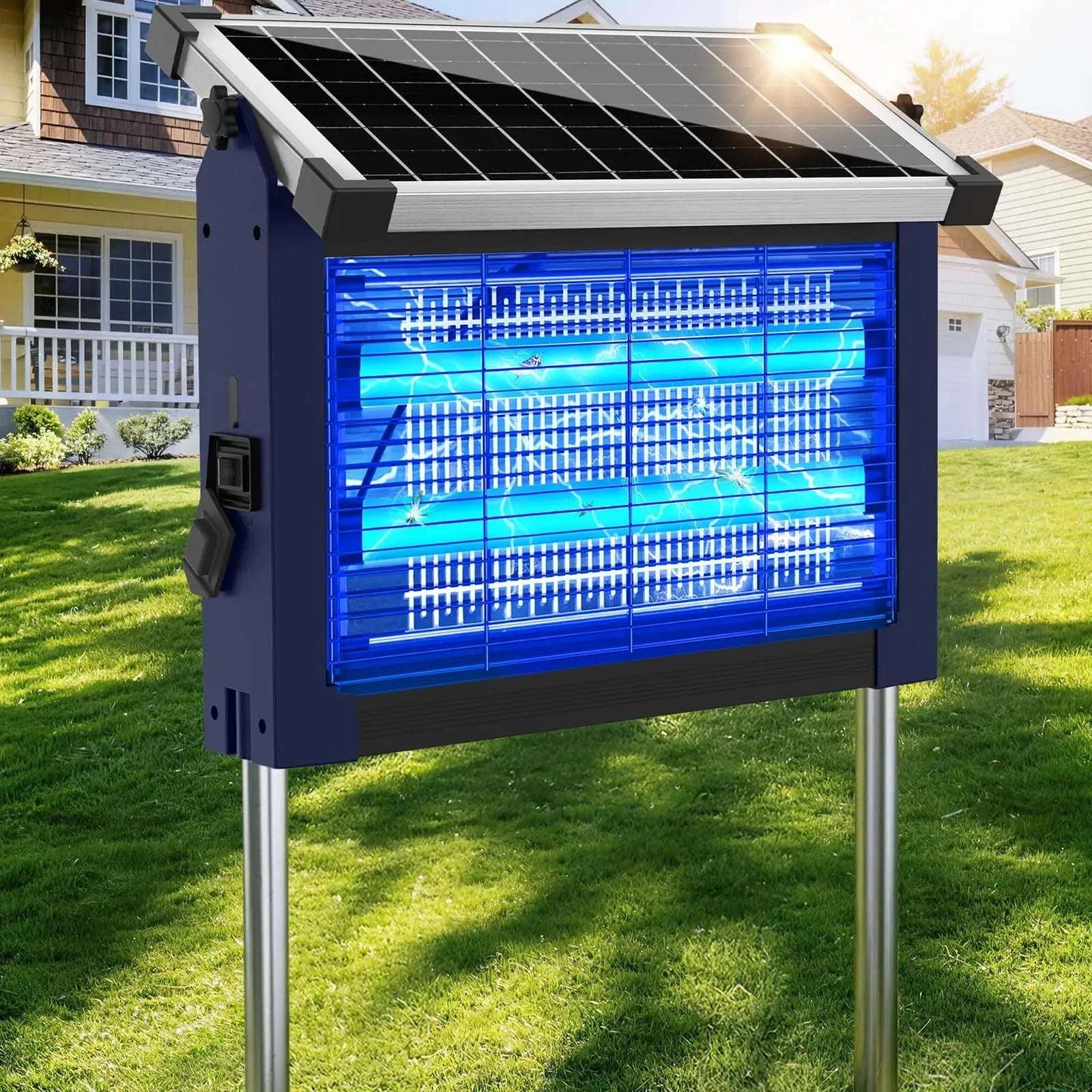 Solar Bug Zapper Outdoor 4500V Mosquito Killer with Auto Sensor-black / Blue / United States