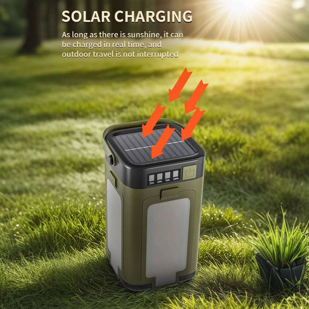 Solar Camping Lantern Foldable Rechargeable Waterproof Flashlight-United States