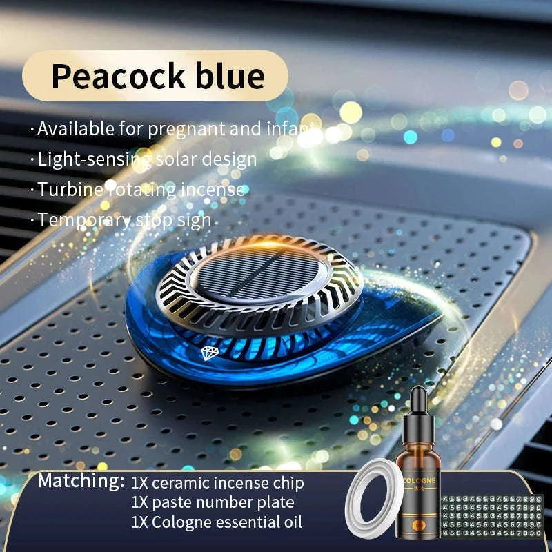 Solar Car Air Freshener with Hidden Parking Number Plate-red