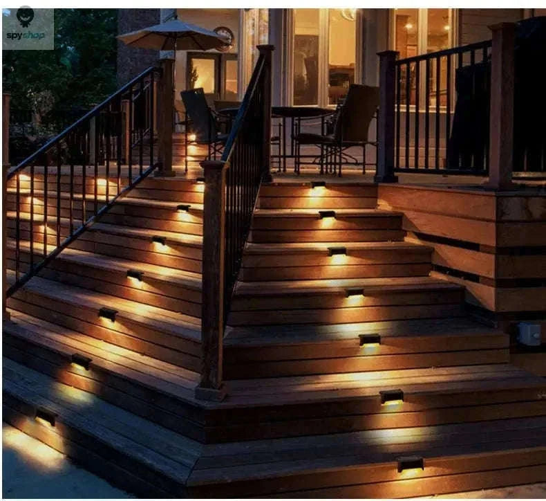Solar Deck Step Light for Warm, Safe Outdoor Illumination-black warm / 1 pack