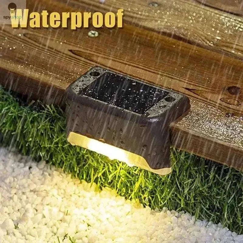 Solar Deck Step Light for Warm, Safe Outdoor Illumination-black warm / 1 pack