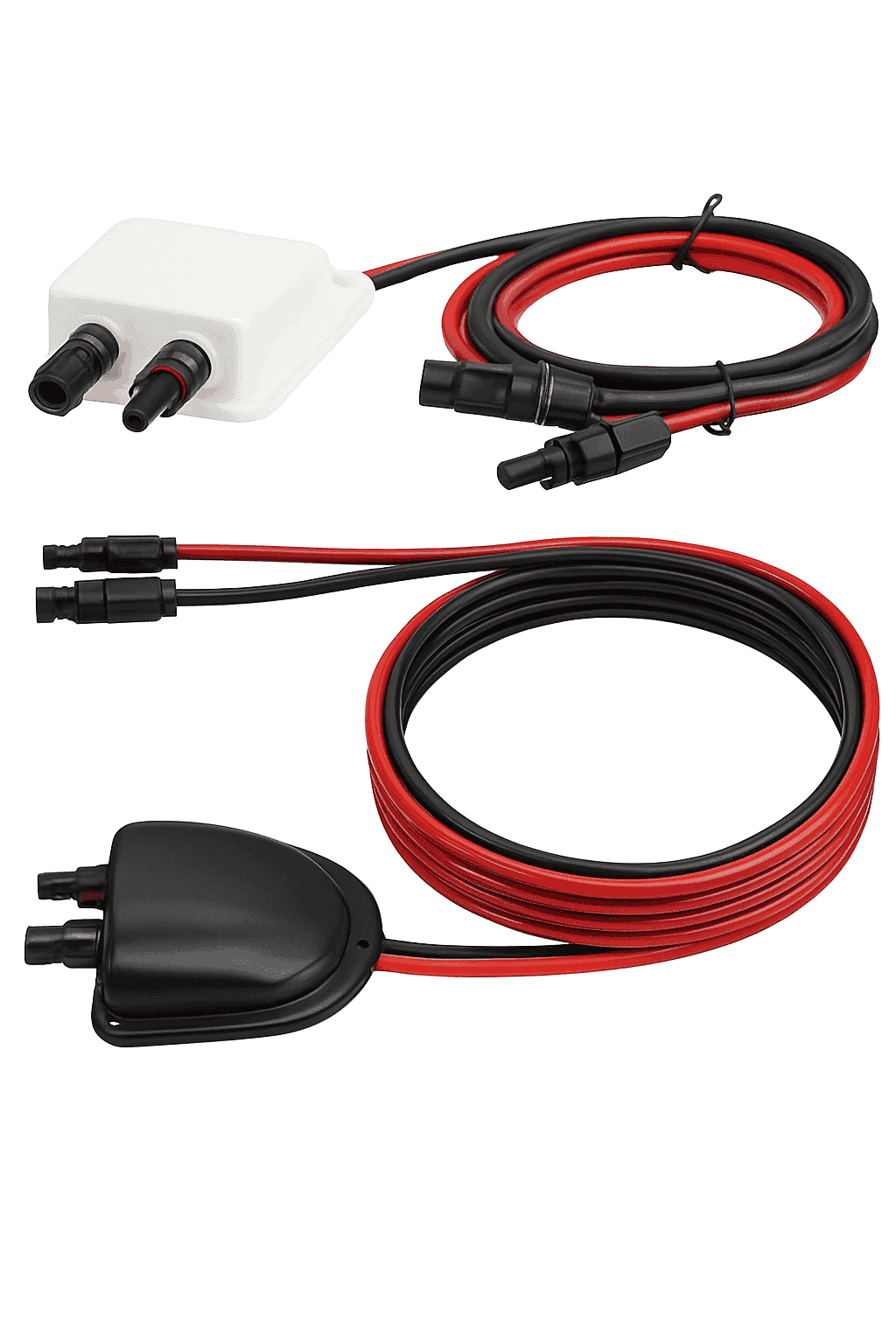 Solar Dual Cable Entry Box with 2m Extension Cord-Black