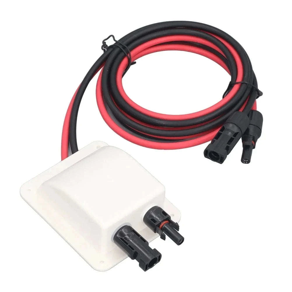 Solar Dual Cable Entry Box with 2m Extension Cord-Black