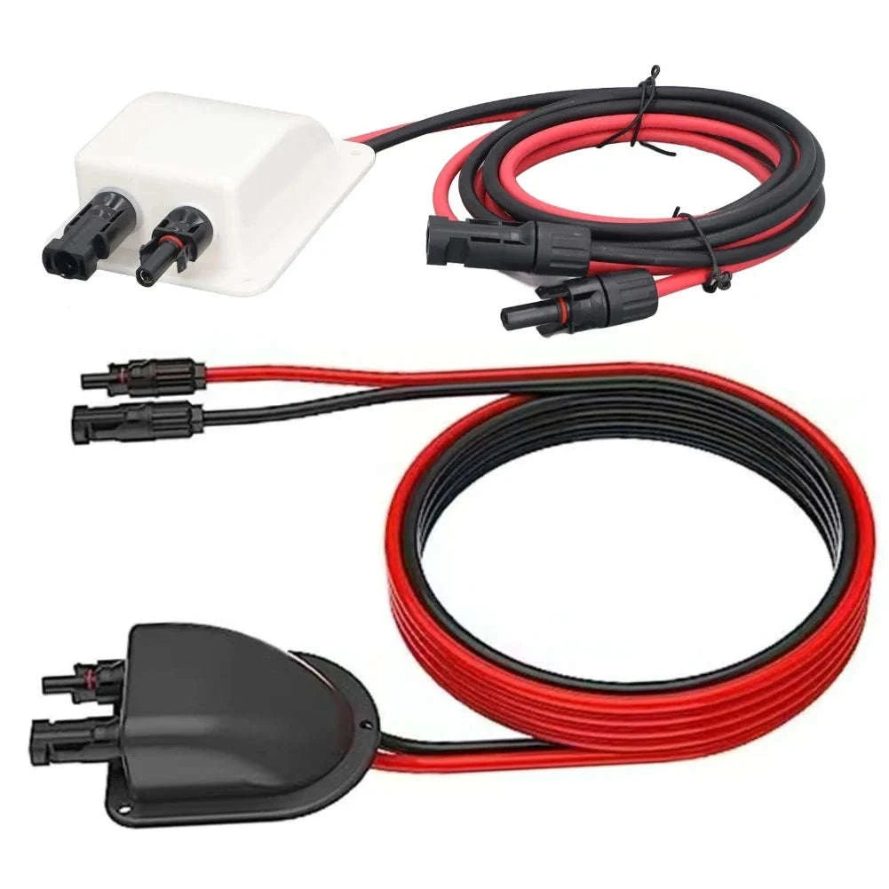 Solar Dual Cable Entry Box with 2m Extension Cord-Black