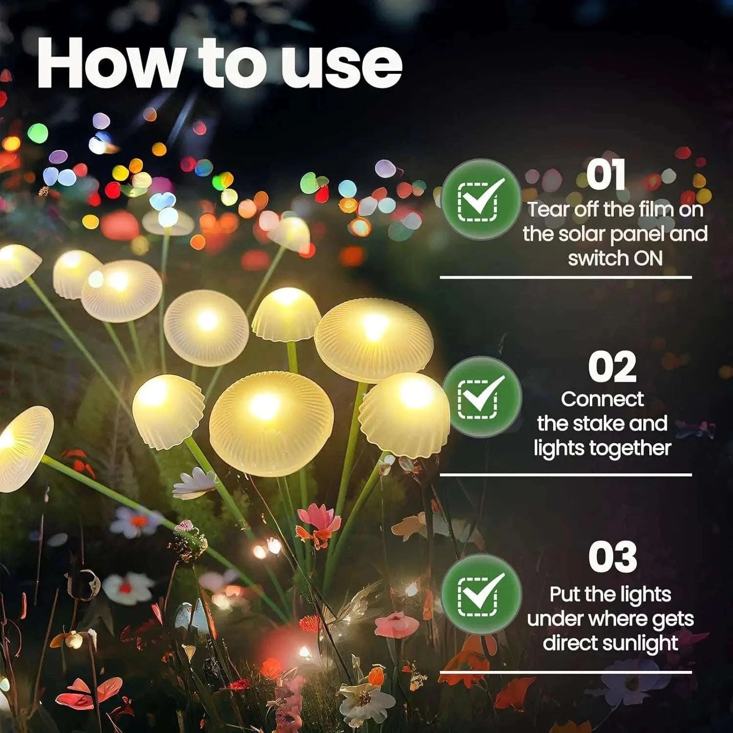 Solar Garden Lights Dual Mode LED Mushroom Yard Decor-1pcs / RGB / China Mainland