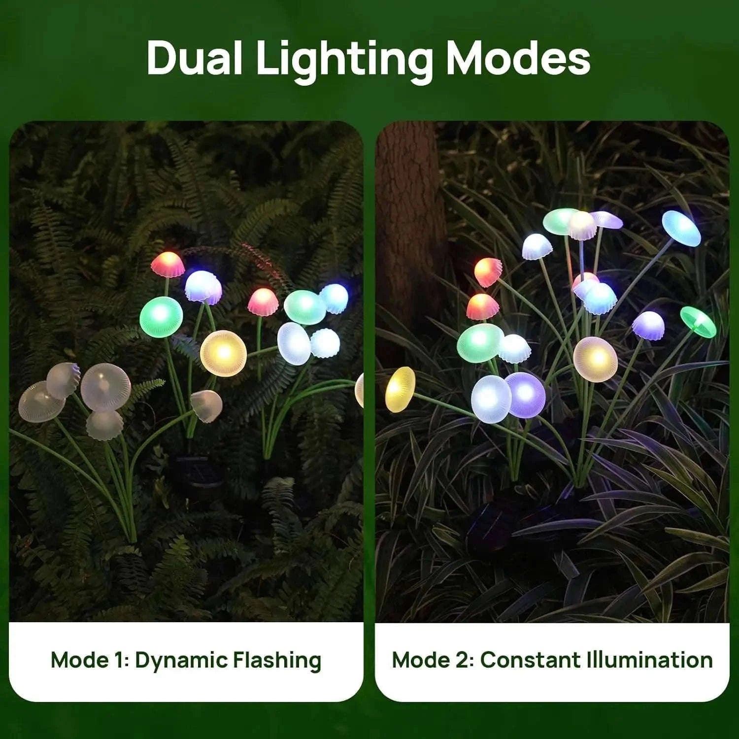 Solar Garden Lights Dual Mode LED Mushroom Yard Decor-1pcs / RGB / China Mainland
