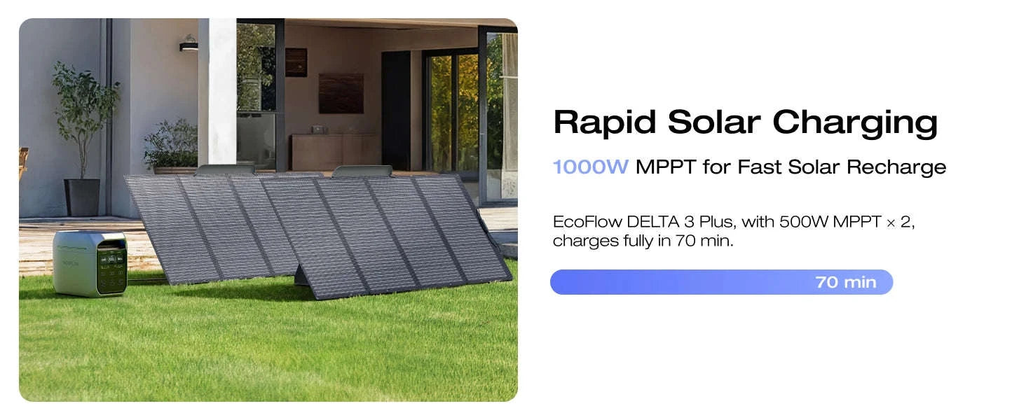 Solar Generator with 45W Solar Panel, 1000W Input, 1022Wh LiFePO4 Battery-United States / US