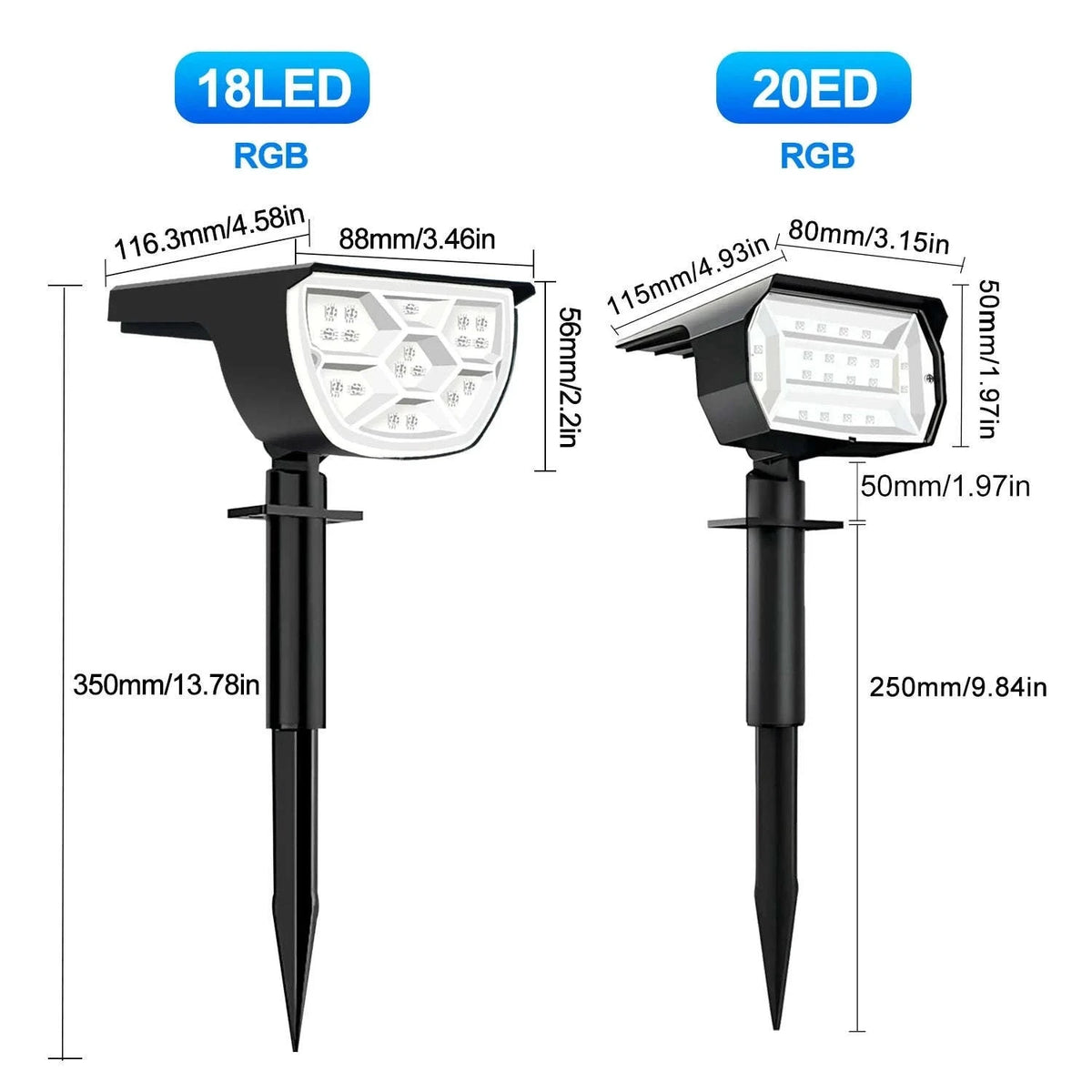 Solar Landscape Lights Outdoor Waterproof Spotlights, 72/68 LED-56LED Warm White / 1PC