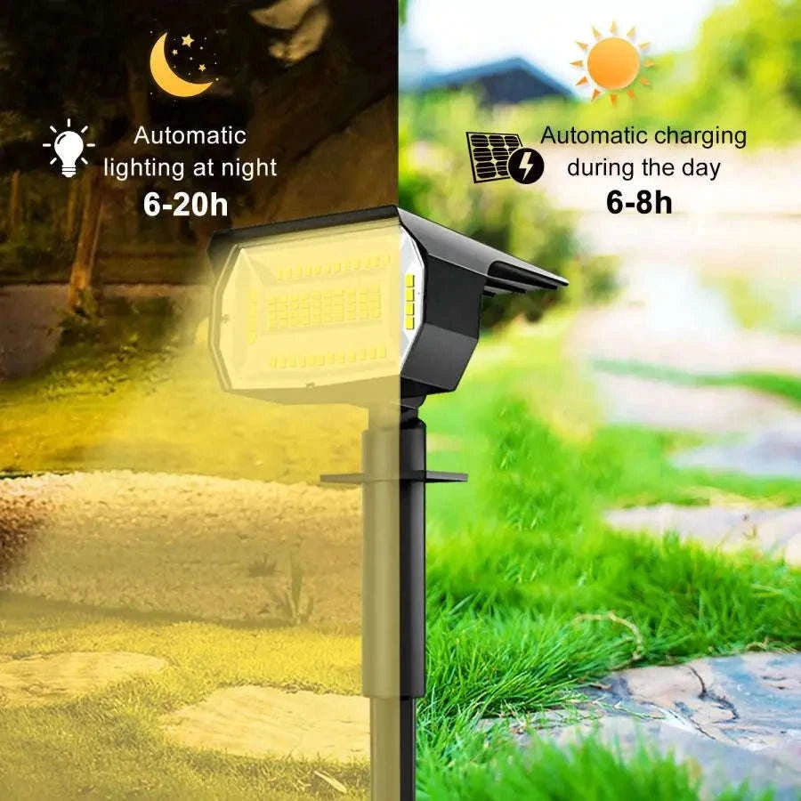 Solar Landscape Lights Outdoor Waterproof Spotlights, 72/68 LED-56LED Warm White / 1PC