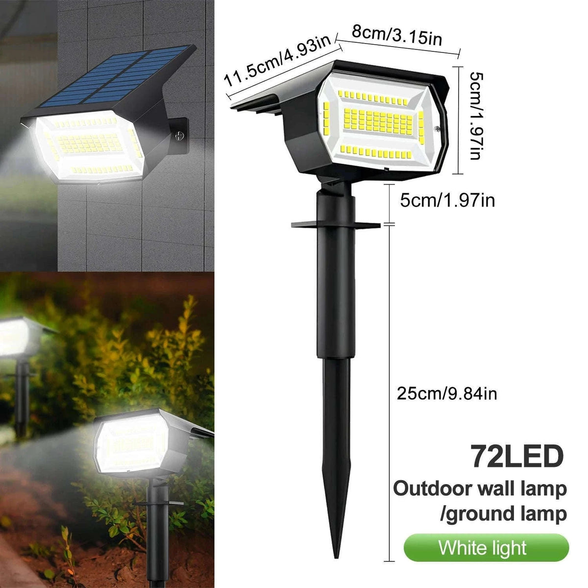 Solar Landscape Lights Outdoor Waterproof Spotlights, 72/68 LED-56LED Warm White / 1PC